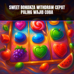 Antarmuka mesin slot Sweet Bonanza dengan tema permen.
